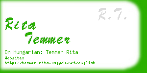 rita temmer business card